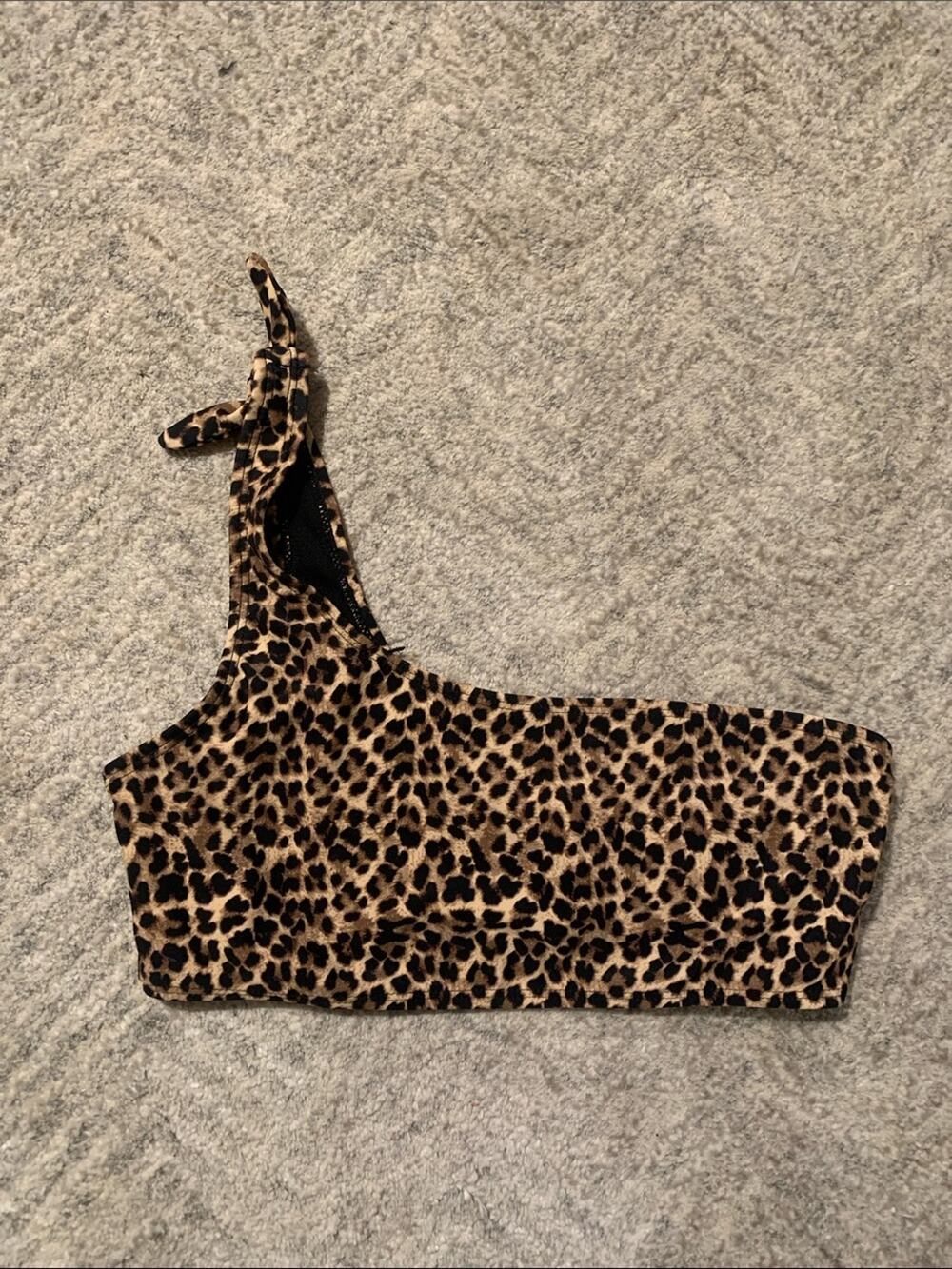 Cabana del Sol swim top with Leopard Trim
